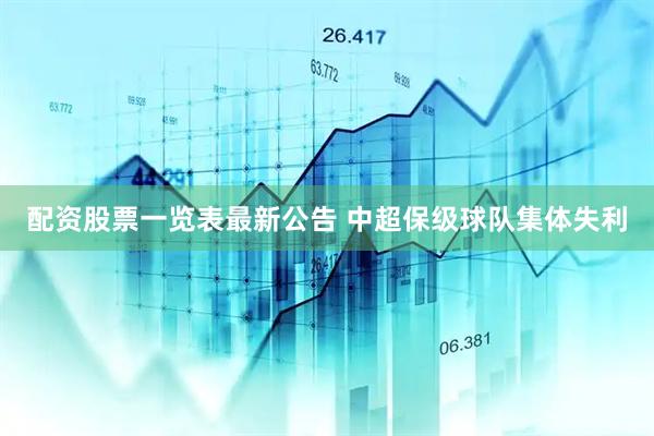 配资股票一览表最新公告 中超保级球队集体失利