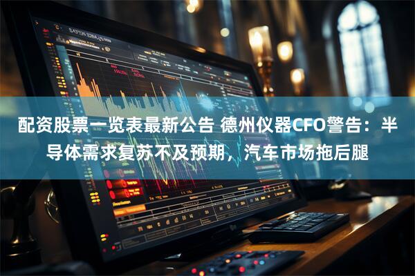 配资股票一览表最新公告 德州仪器CFO警告：半导体需求复苏不及预期，汽车市场拖后腿